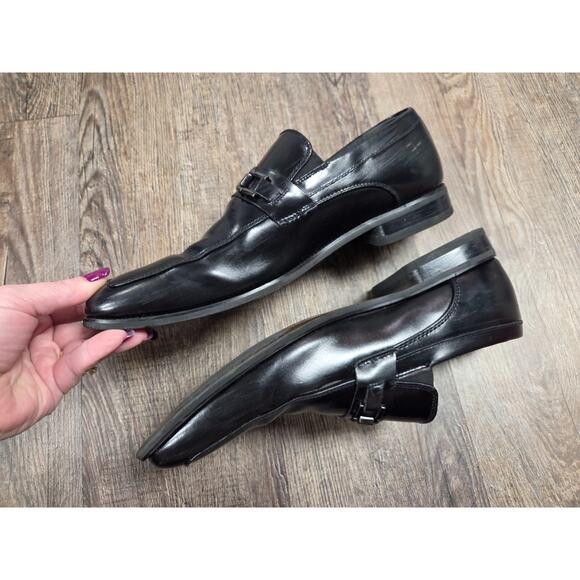 Stacy Adams Blake Men's 20133-001 Moc Toe Slip On Dress Shoes 8.5M Black Loafer - Picture 3 of 10